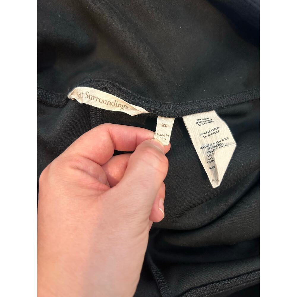 Soft Surroundings Faux Suede Pull-On Leggings Black Size XL - Picture 6 of 6